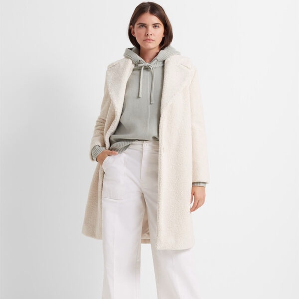 Club Monaco teddy coat, ivory  , xs